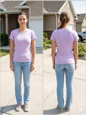 Vintage Cette Y2K Purple Sexy Studded Scoop Neck T-Shirt Juniors 2XL Made in USA